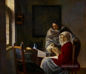  Meer Galerie - Mädchen an ihrer Musik Barock Johannes Vermeer unterbrochen